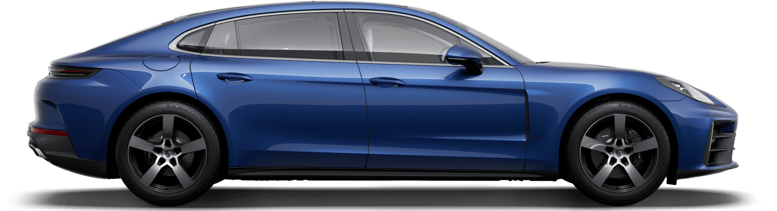 龙胆蓝金属漆保时捷 panamera 行政加长版侧视图/侧影