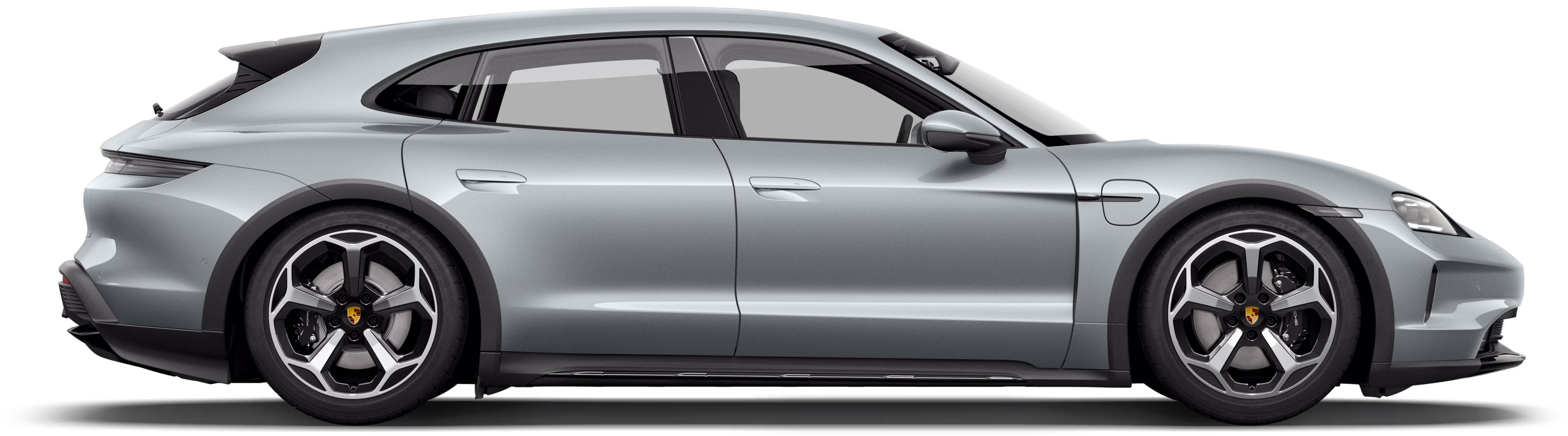 保时捷 Taycan 4 Cross Turismo 的侧面照。