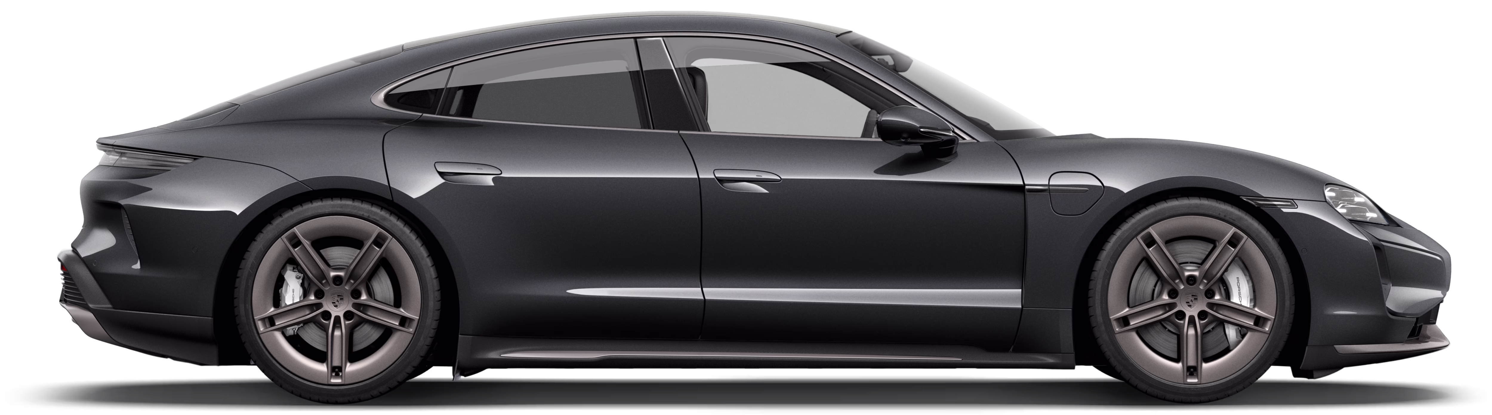 保时捷 Taycan Turbo 的侧面照。