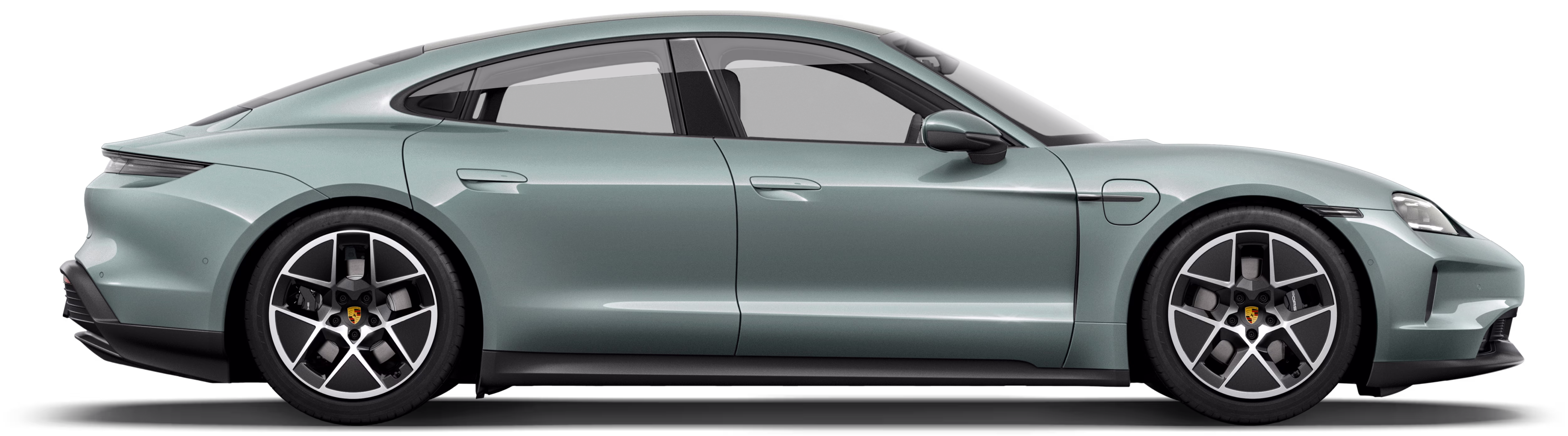 Side shot of a Porsche Taycan 4.