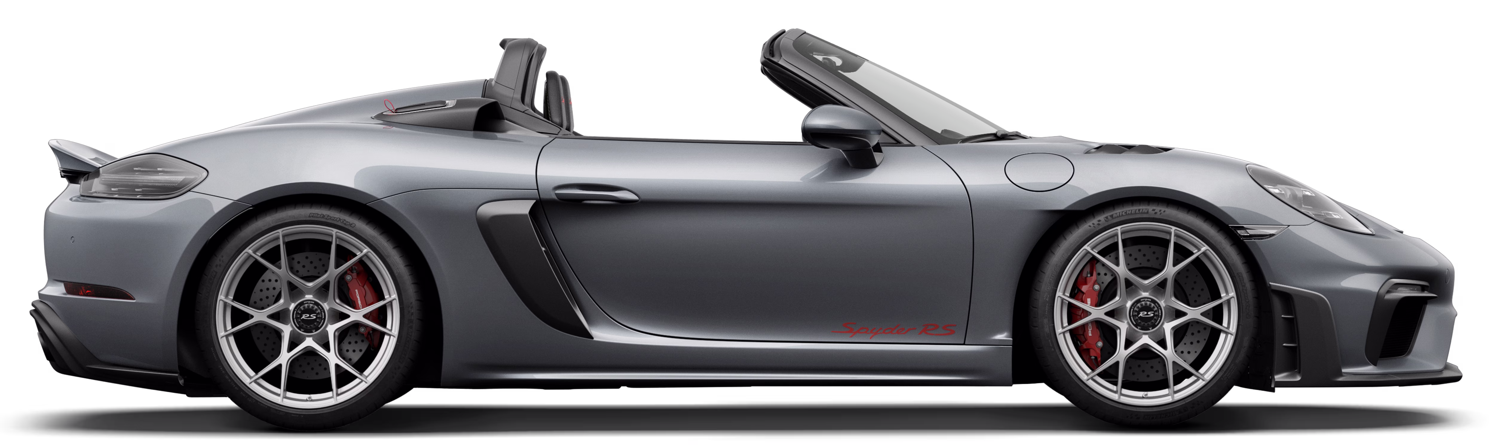 保时捷 718 Spyder RS 的侧面照。