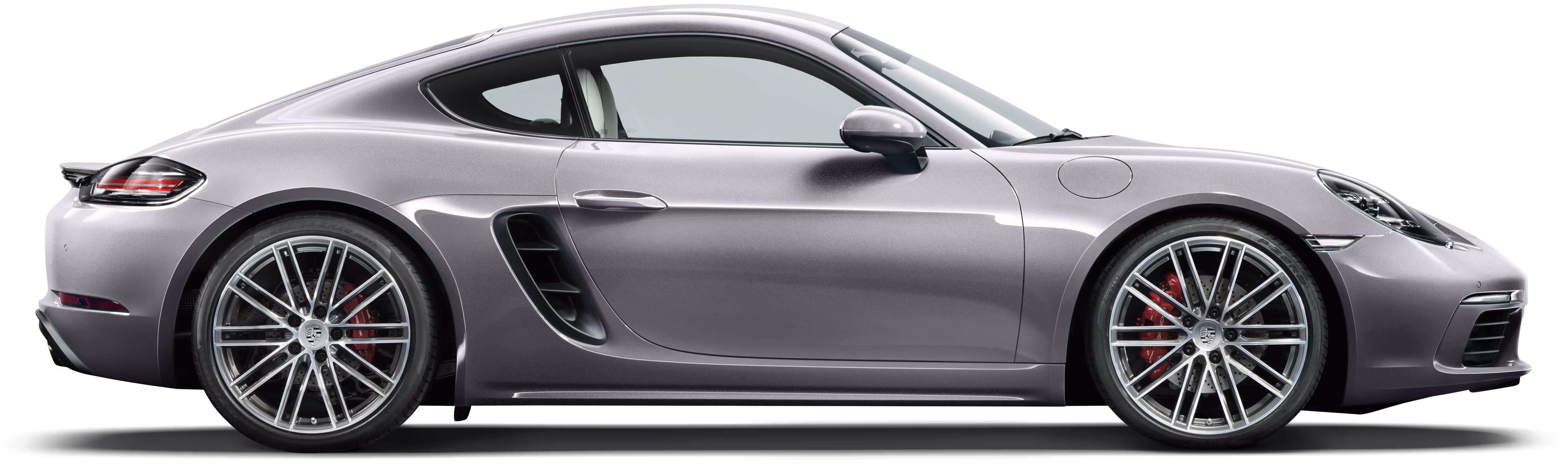 保时捷 718 Cayman S 的侧面照。