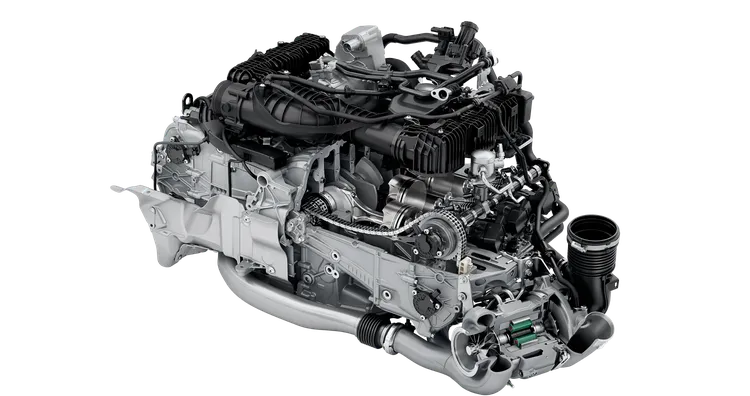 保时捷 911 Carrera GTS 车型中 3.6 升水平对置发动机的技术图形