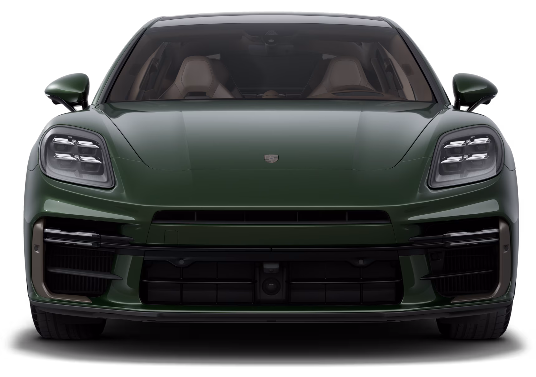 橡树绿金属漆保时捷 Panamera Turbo E-Hybrid 行政加长版前视图