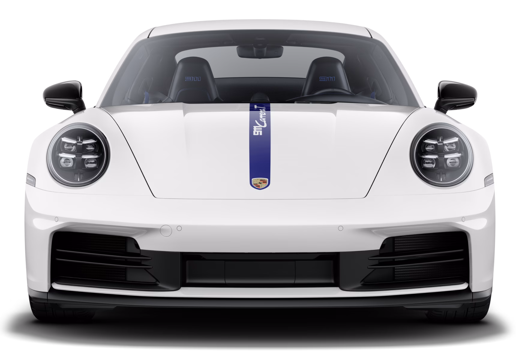 Porsche 911 Carrera T in White. Rear view.