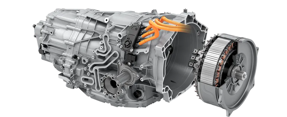 Porsche Doppelkupplung (PDK) 保时捷双离合传动系统中集成的电机的技术图形
