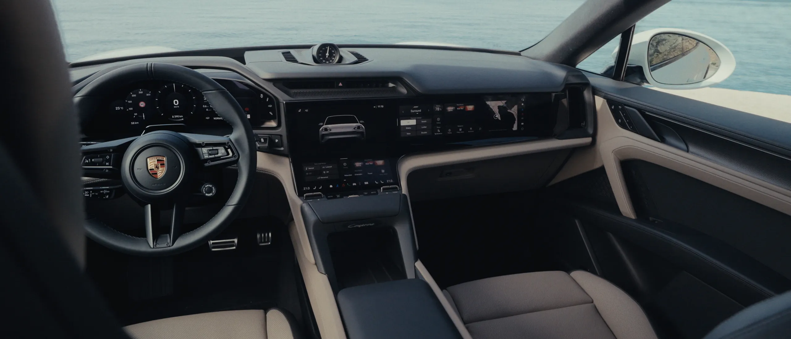 Porsche Cayenne Turbo Coupé interior.